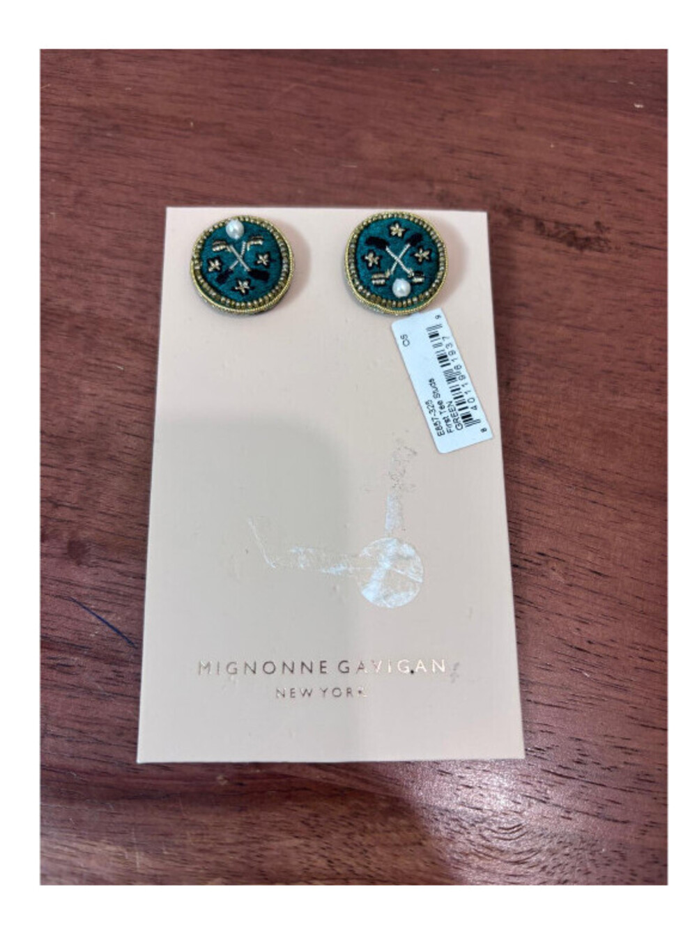 MIGNONNE GAVIGAN First Tee Stud Earrings, $175, BRAND NEW! J223